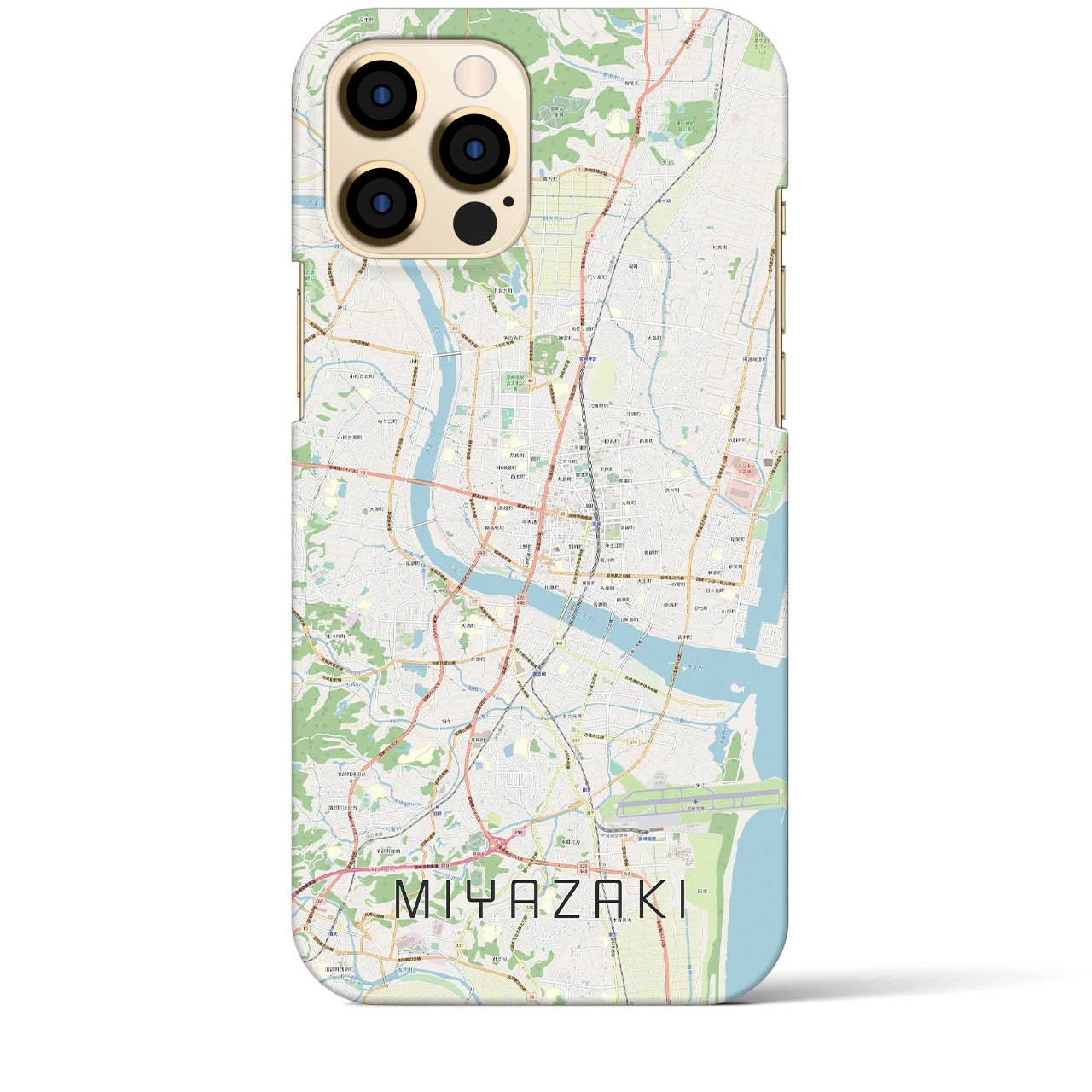 【宮崎2】地図柄iPhoneケース（バックカバータイプ・ナチュラル）iPhone 12 Pro Max 用
