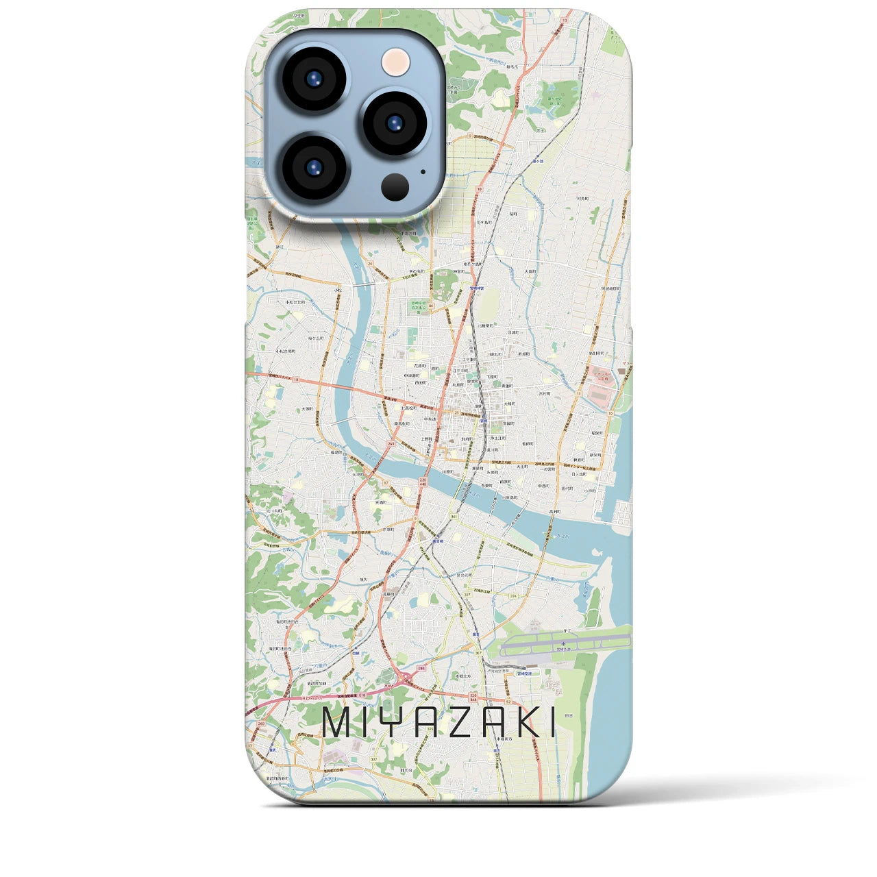 【宮崎2】地図柄iPhoneケース（バックカバータイプ・ナチュラル）iPhone 13 Pro Max 用