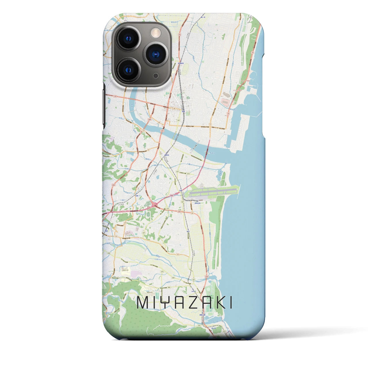 【宮崎】地図柄iPhoneケース（バックカバータイプ・ナチュラル）iPhone 11 Pro Max 用