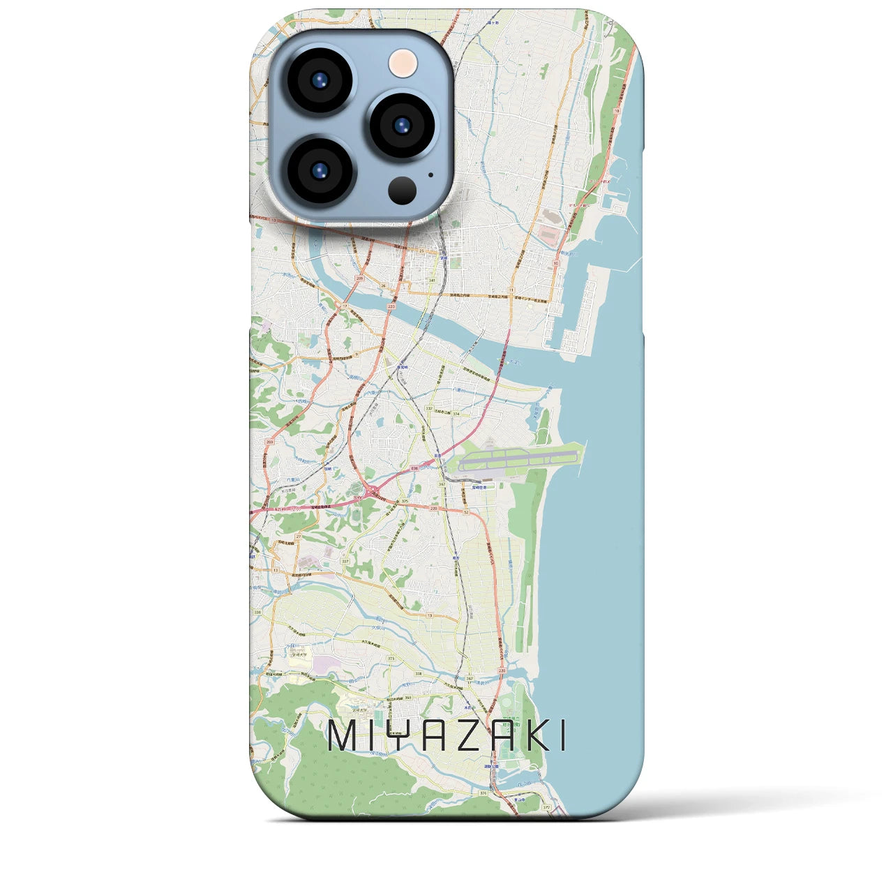 【宮崎】地図柄iPhoneケース（バックカバータイプ・ナチュラル）iPhone 13 Pro Max 用