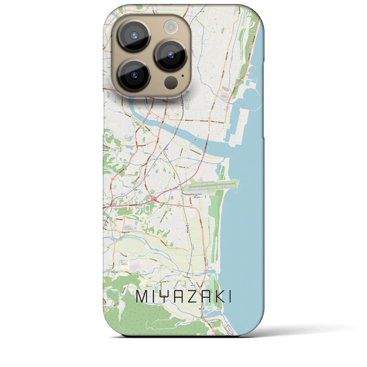 【宮崎】地図柄iPhoneケース（バックカバータイプ・ナチュラル）iPhone 14 Pro Max 用