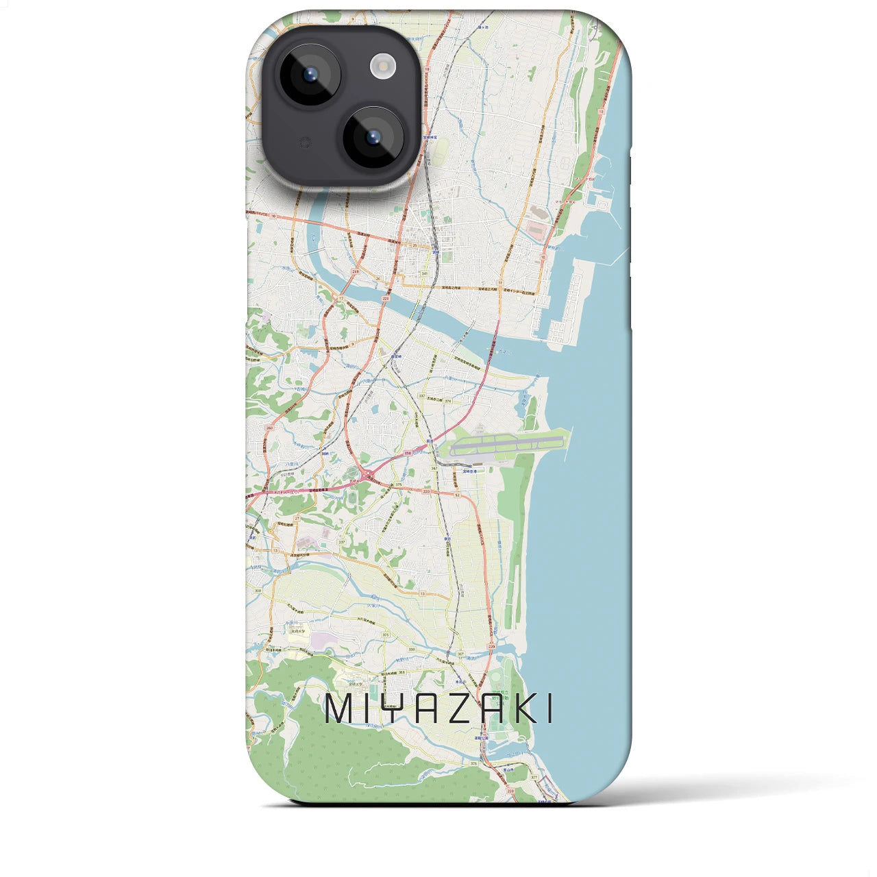 【宮崎】地図柄iPhoneケース（バックカバータイプ・ナチュラル）iPhone 14 Plus 用