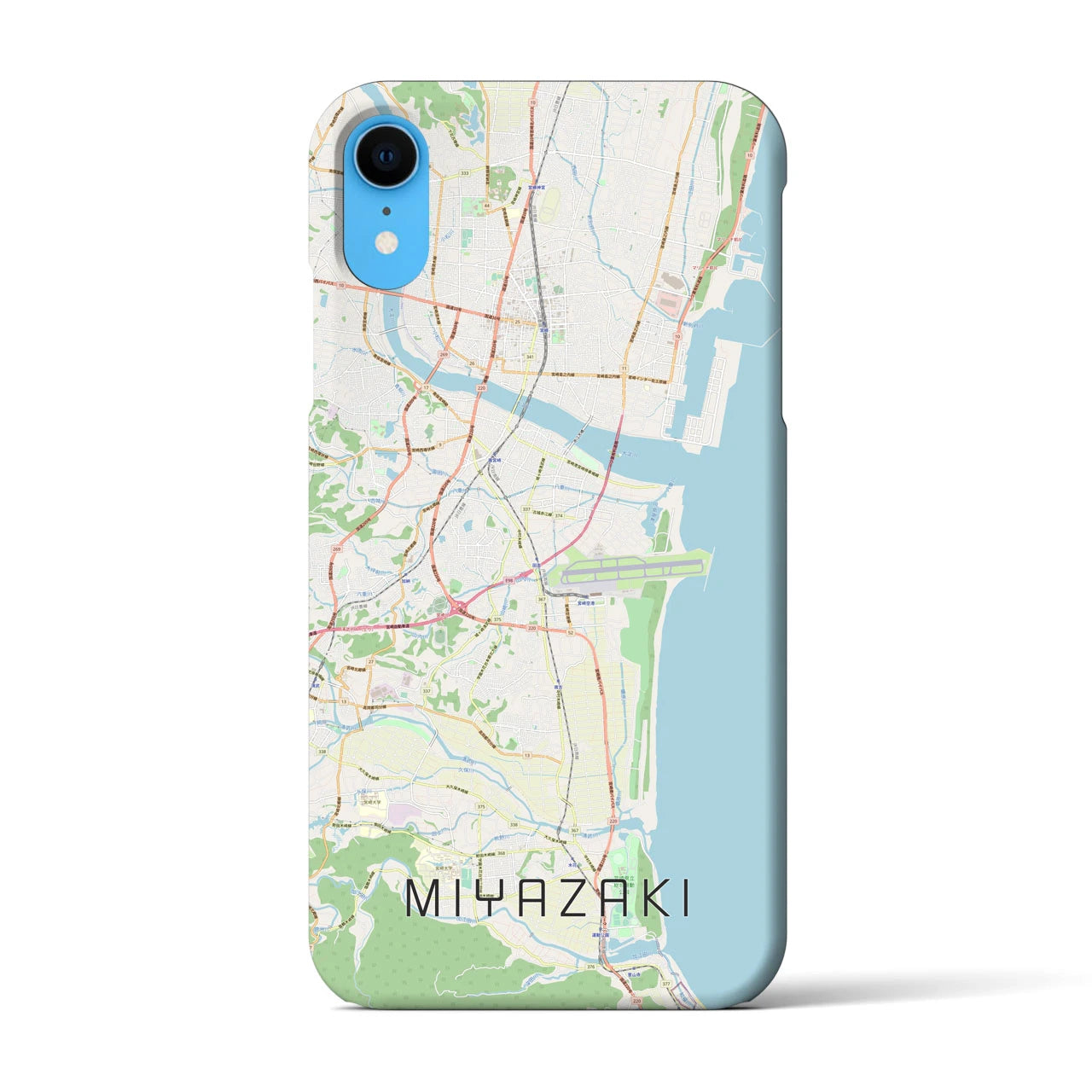 【宮崎】地図柄iPhoneケース（バックカバータイプ・ナチュラル）iPhone XR 用
