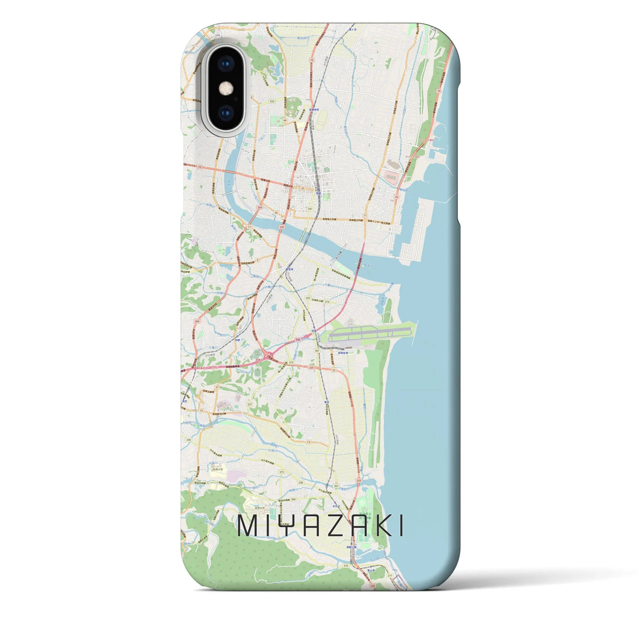 【宮崎】地図柄iPhoneケース（バックカバータイプ・ナチュラル）iPhone XS Max 用