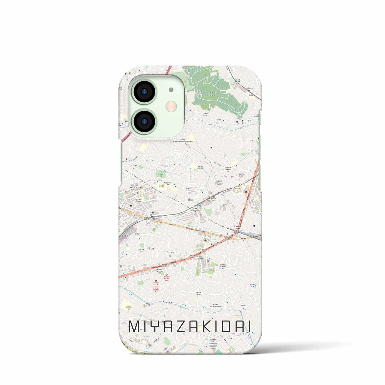 【宮崎台】地図柄iPhoneケース（バックカバータイプ・ナチュラル）iPhone 12 mini 用
