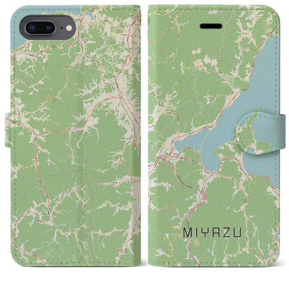 【宮津（京都府）】地図柄iPhoneケース（手帳タイプ）ナチュラル・iPhone 8Plus /7Plus / 6sPlus / 6Plus 用