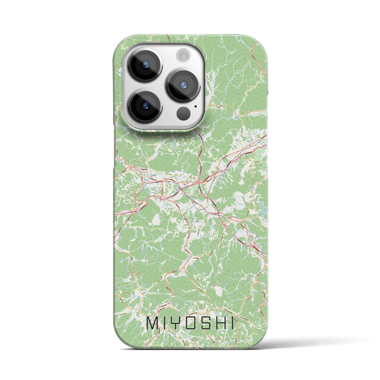 【三次】地図柄iPhoneケース（バックカバータイプ・ナチュラル）iPhone 14 Pro 用