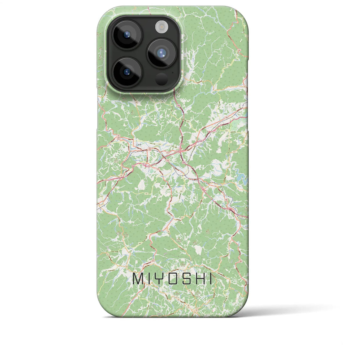 【三次】地図柄iPhoneケース（バックカバータイプ・ナチュラル）iPhone 15 Pro Max 用