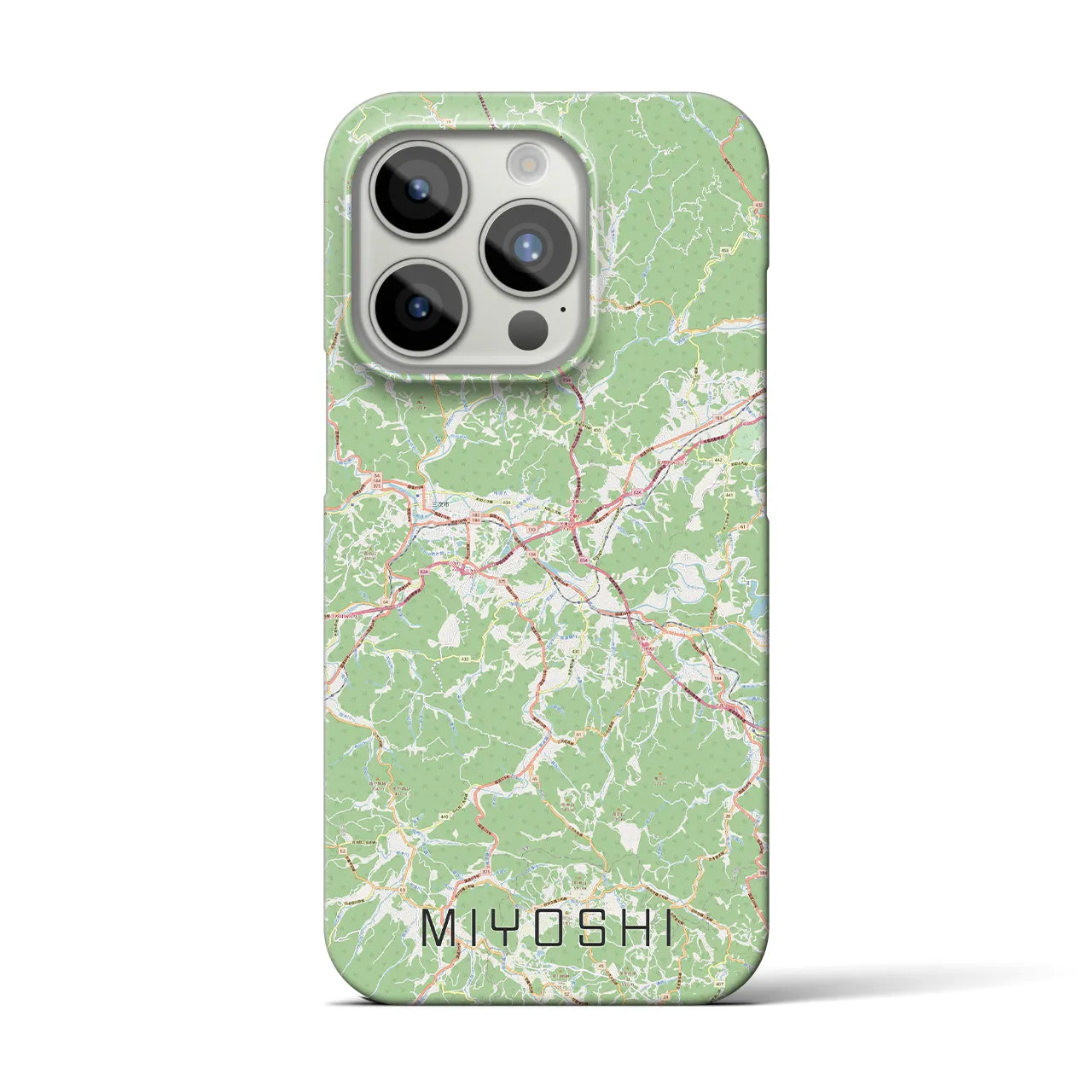 【三次】地図柄iPhoneケース（バックカバータイプ・ナチュラル）iPhone 15 Pro 用