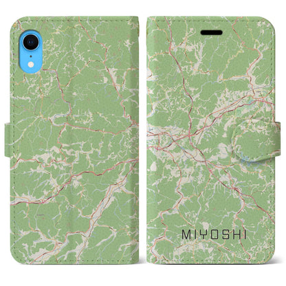 【三次（広島県）】地図柄iPhoneケース（手帳タイプ）ナチュラル・iPhone XR 用