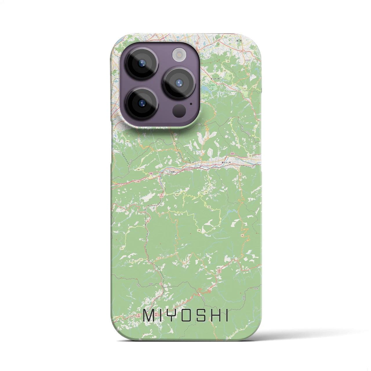 【三好】地図柄iPhoneケース（バックカバータイプ・ナチュラル）iPhone 14 Pro 用