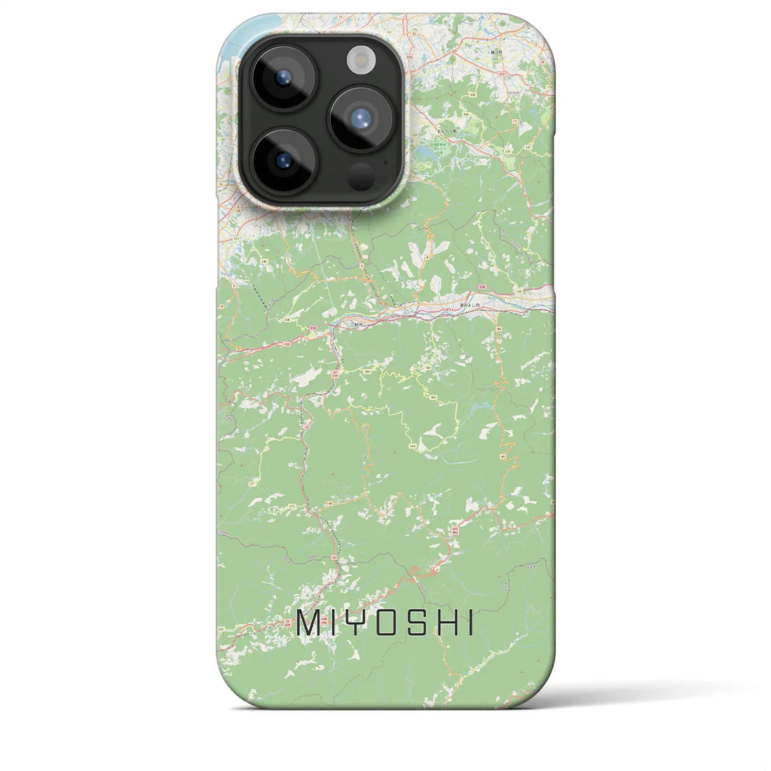 【三好】地図柄iPhoneケース（バックカバータイプ・ナチュラル）iPhone 15 Pro Max 用