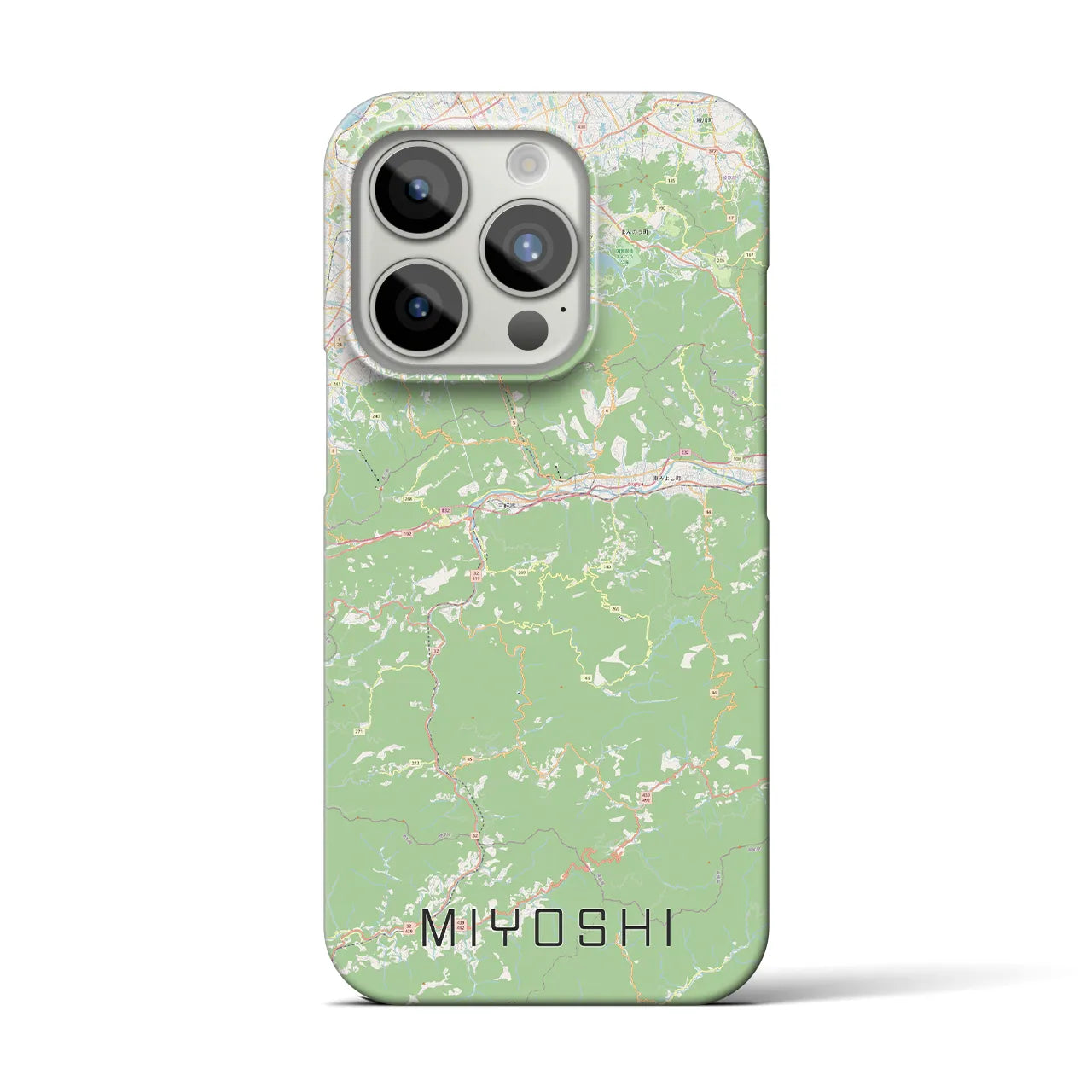 【三好】地図柄iPhoneケース（バックカバータイプ・ナチュラル）iPhone 15 Pro 用