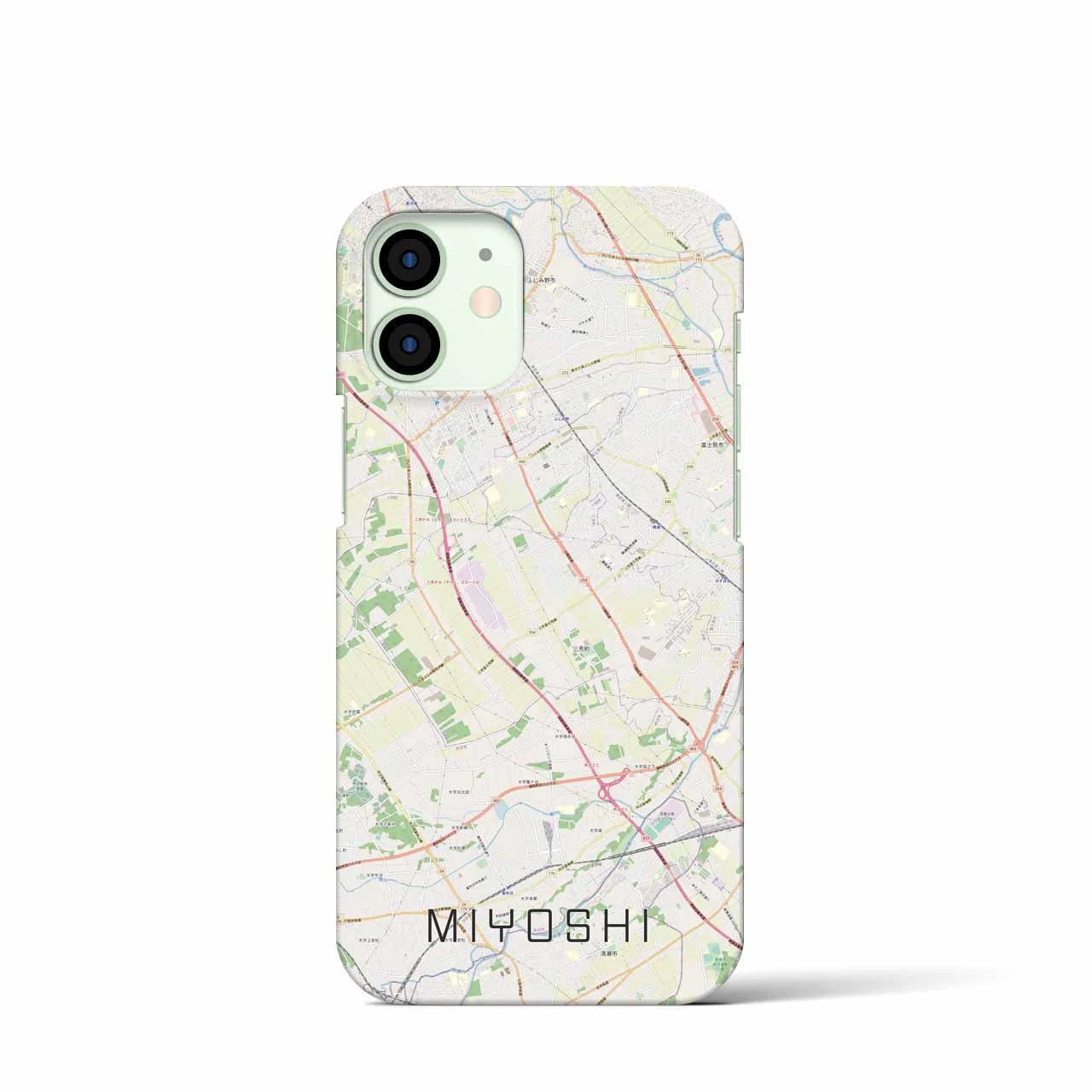 【三芳】地図柄iPhoneケース（バックカバータイプ・ナチュラル）iPhone 12 mini 用