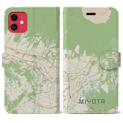 【御代田（長野県）】地図柄iPhoneケース（手帳タイプ）ナチュラル・iPhone 11 用