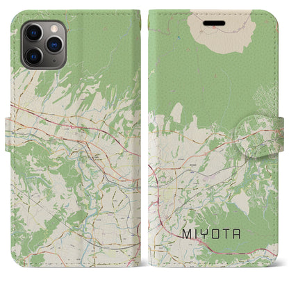 【御代田（長野県）】地図柄iPhoneケース（手帳タイプ）ナチュラル・iPhone 11 Pro Max 用