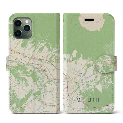 【御代田（長野県）】地図柄iPhoneケース（手帳タイプ）ナチュラル・iPhone 11 Pro 用