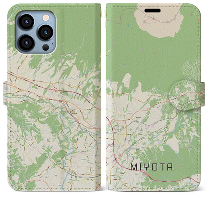 【御代田（長野県）】地図柄iPhoneケース（手帳タイプ）ナチュラル・iPhone 13 Pro Max 用