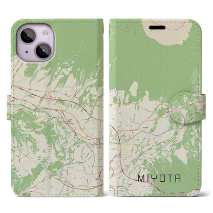 【御代田（長野県）】地図柄iPhoneケース（手帳タイプ）ナチュラル・iPhone 14 用