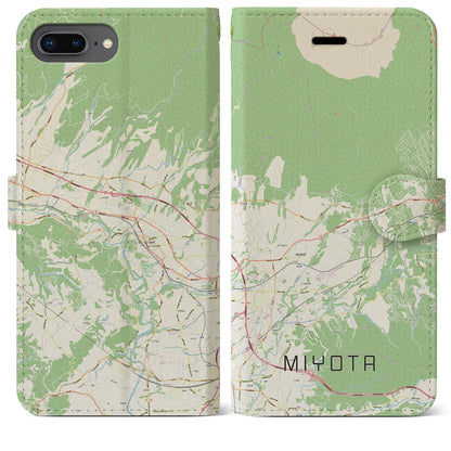 【御代田（長野県）】地図柄iPhoneケース（手帳タイプ）ナチュラル・iPhone 8Plus /7Plus / 6sPlus / 6Plus 用