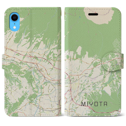 【御代田（長野県）】地図柄iPhoneケース（手帳タイプ）ナチュラル・iPhone XR 用