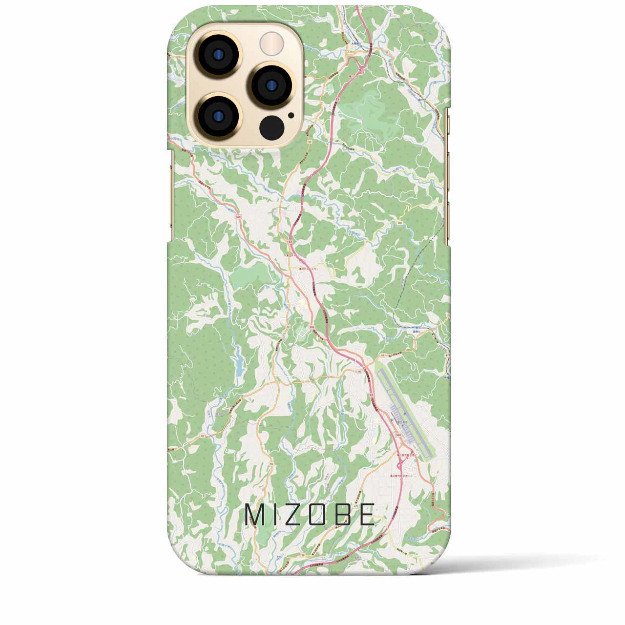 【溝辺】地図柄iPhoneケース（バックカバータイプ・ナチュラル）iPhone 12 Pro Max 用