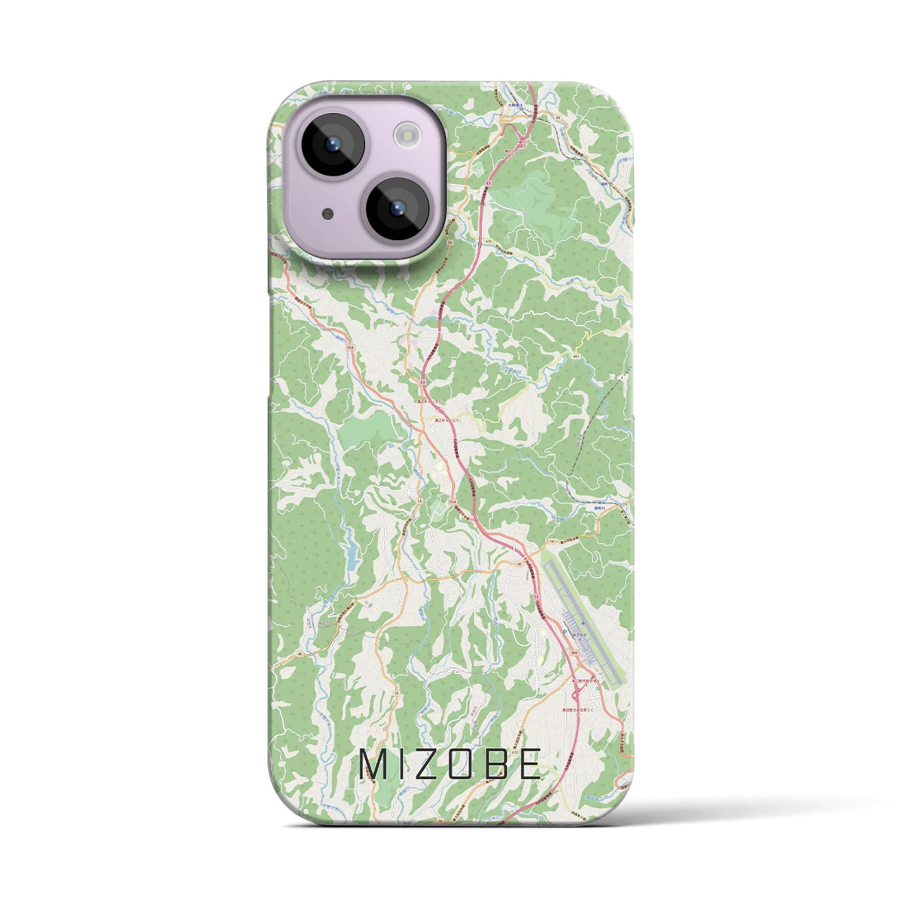 【溝辺】地図柄iPhoneケース（バックカバータイプ・ナチュラル）iPhone 14 用
