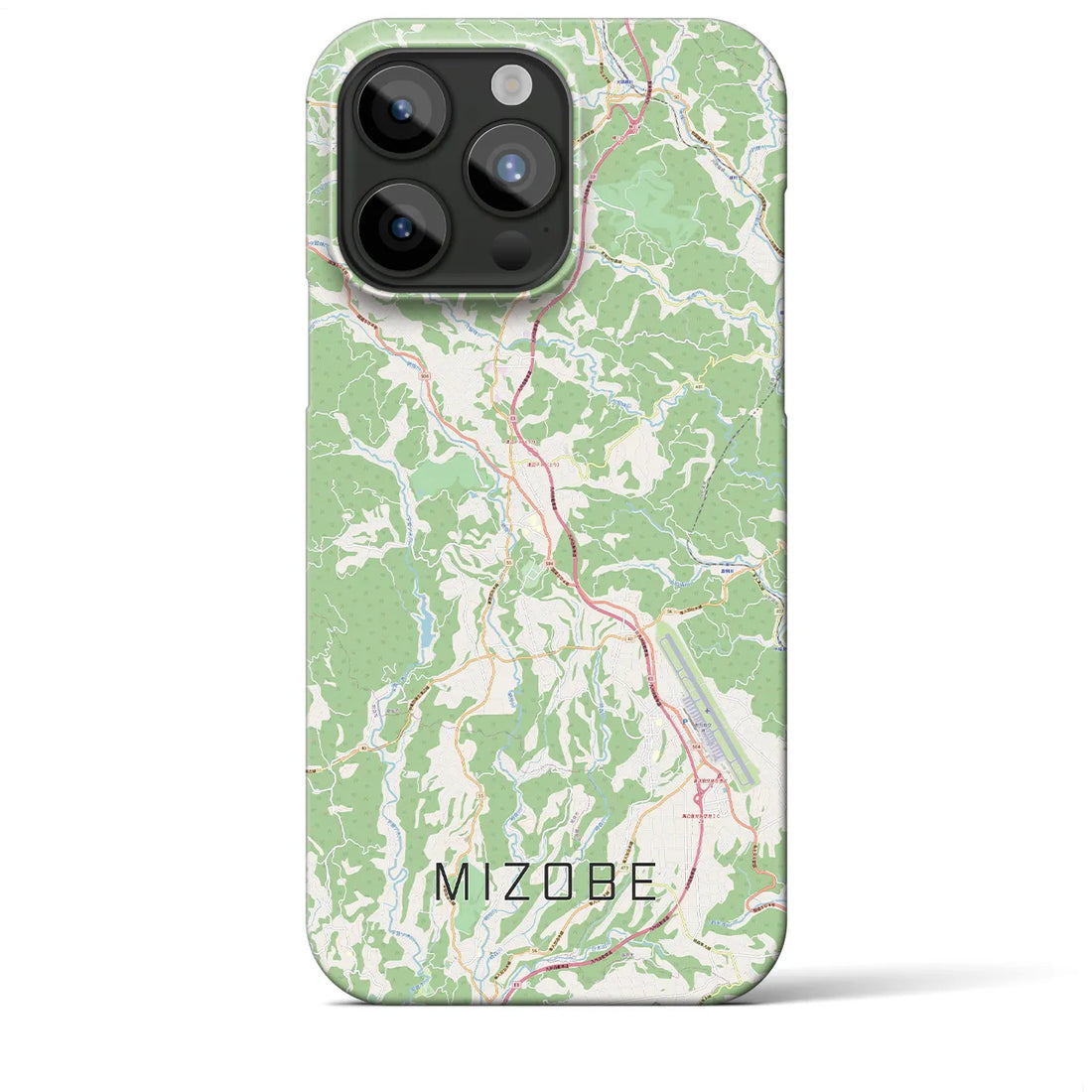 【溝辺】地図柄iPhoneケース（バックカバータイプ・ナチュラル）iPhone 15 Pro Max 用