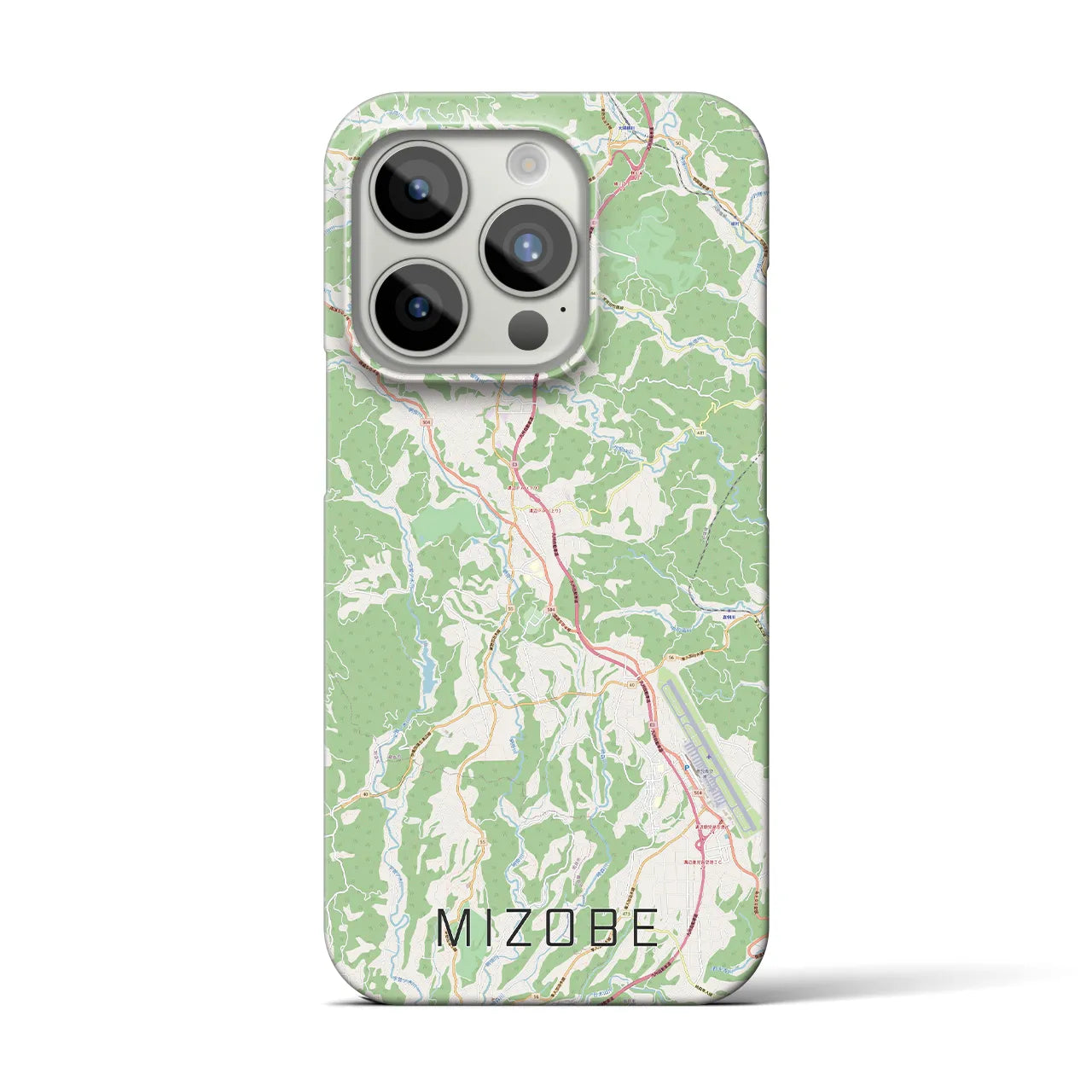 【溝辺】地図柄iPhoneケース（バックカバータイプ・ナチュラル）iPhone 15 Pro 用