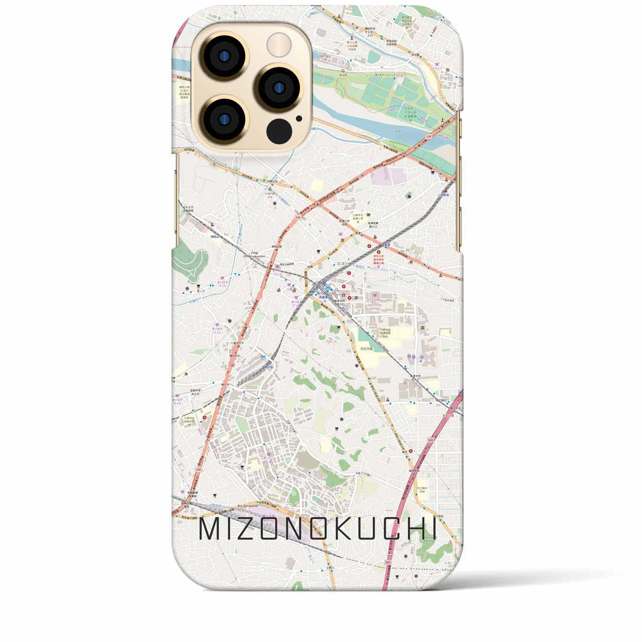 【溝の口】地図柄iPhoneケース（バックカバータイプ・ナチュラル）iPhone 12 Pro Max 用