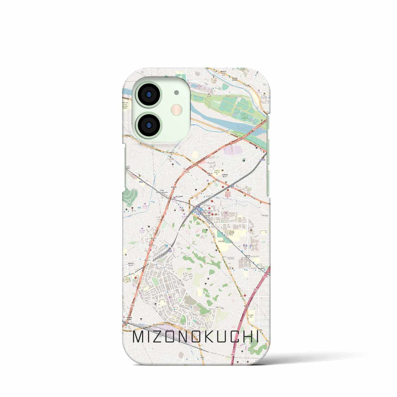 【溝の口】地図柄iPhoneケース（バックカバータイプ・ナチュラル）iPhone 12 mini 用