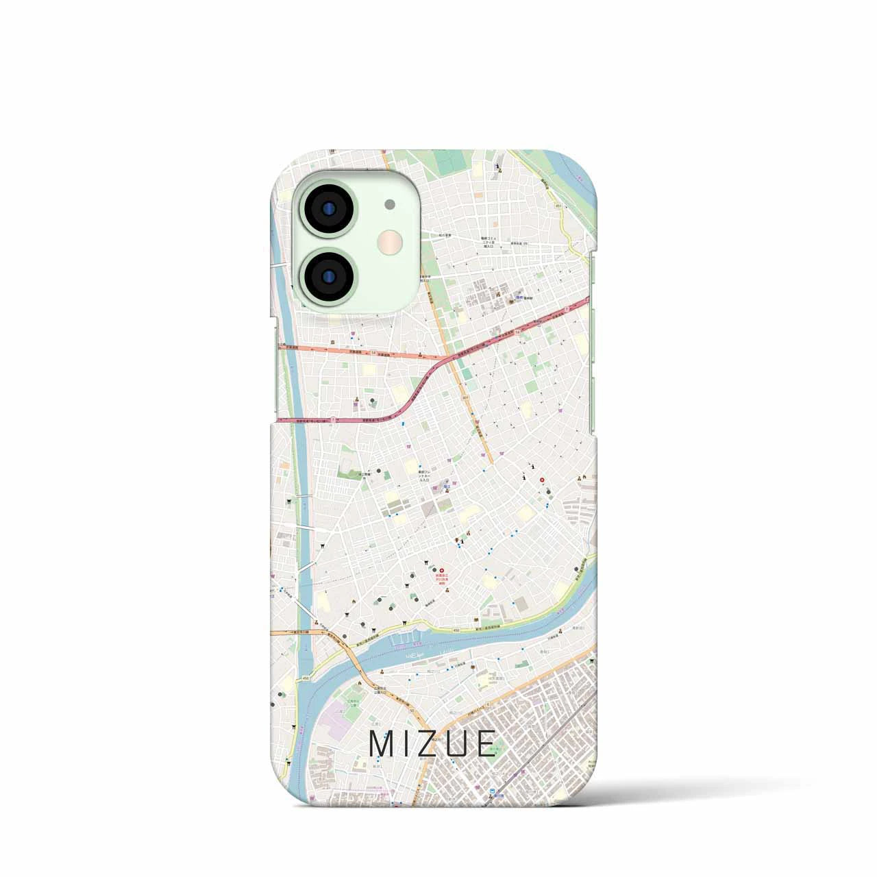 【瑞江】地図柄iPhoneケース（バックカバータイプ・ナチュラル）iPhone 12 mini 用