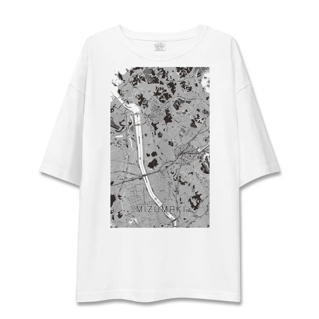 【水巻（福岡県）】地図柄ビッグシルエットTシャツ
