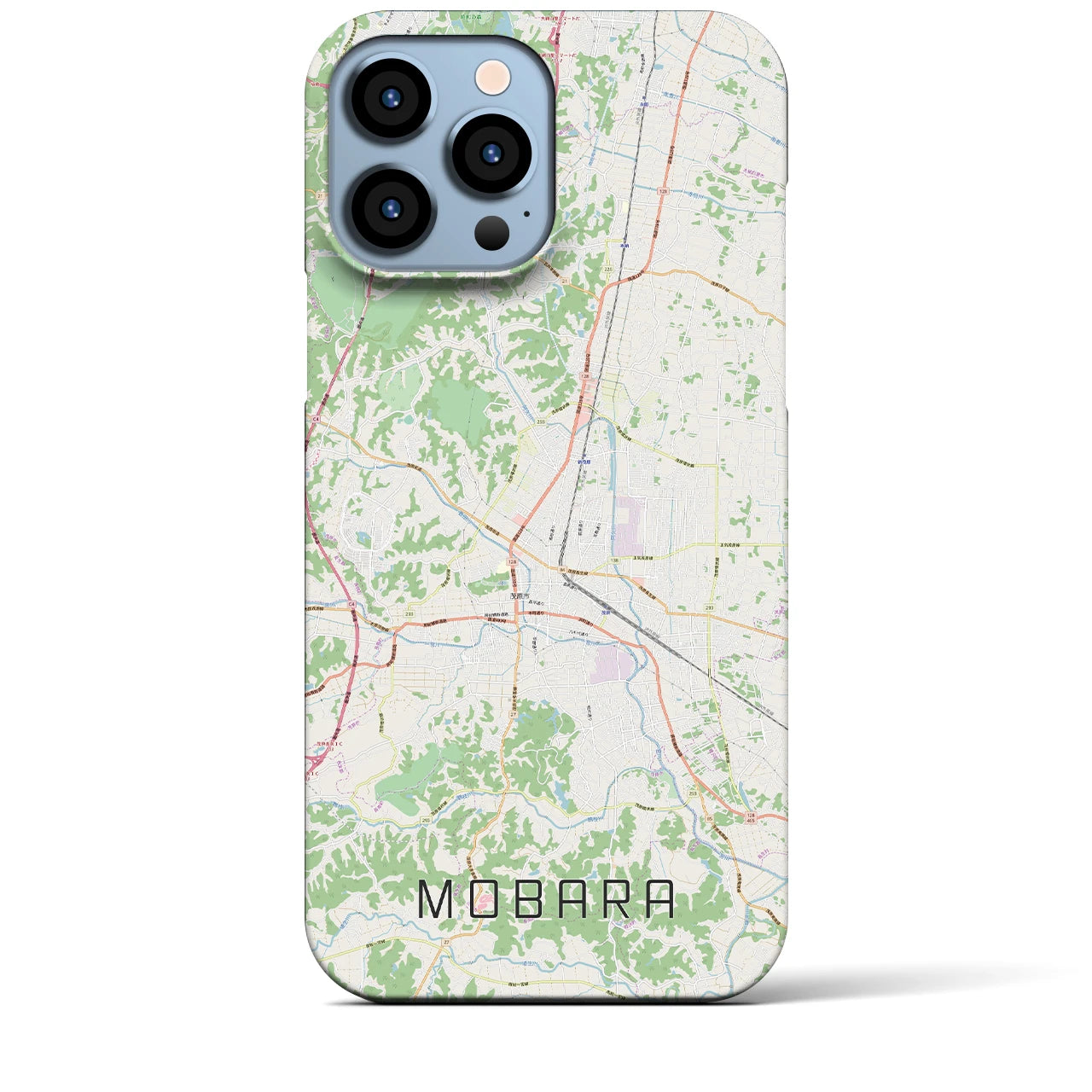 【茂原】地図柄iPhoneケース（バックカバータイプ・ナチュラル）iPhone 13 Pro Max 用