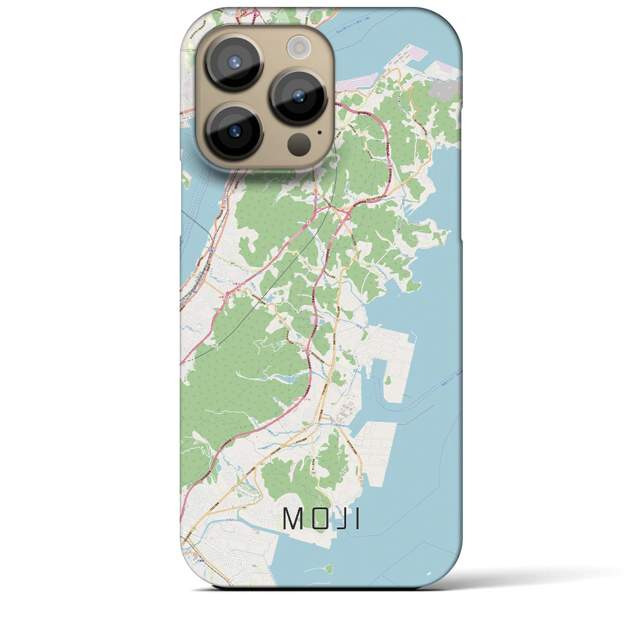 【門司】地図柄iPhoneケース（バックカバータイプ・ナチュラル）iPhone 14 Pro Max 用