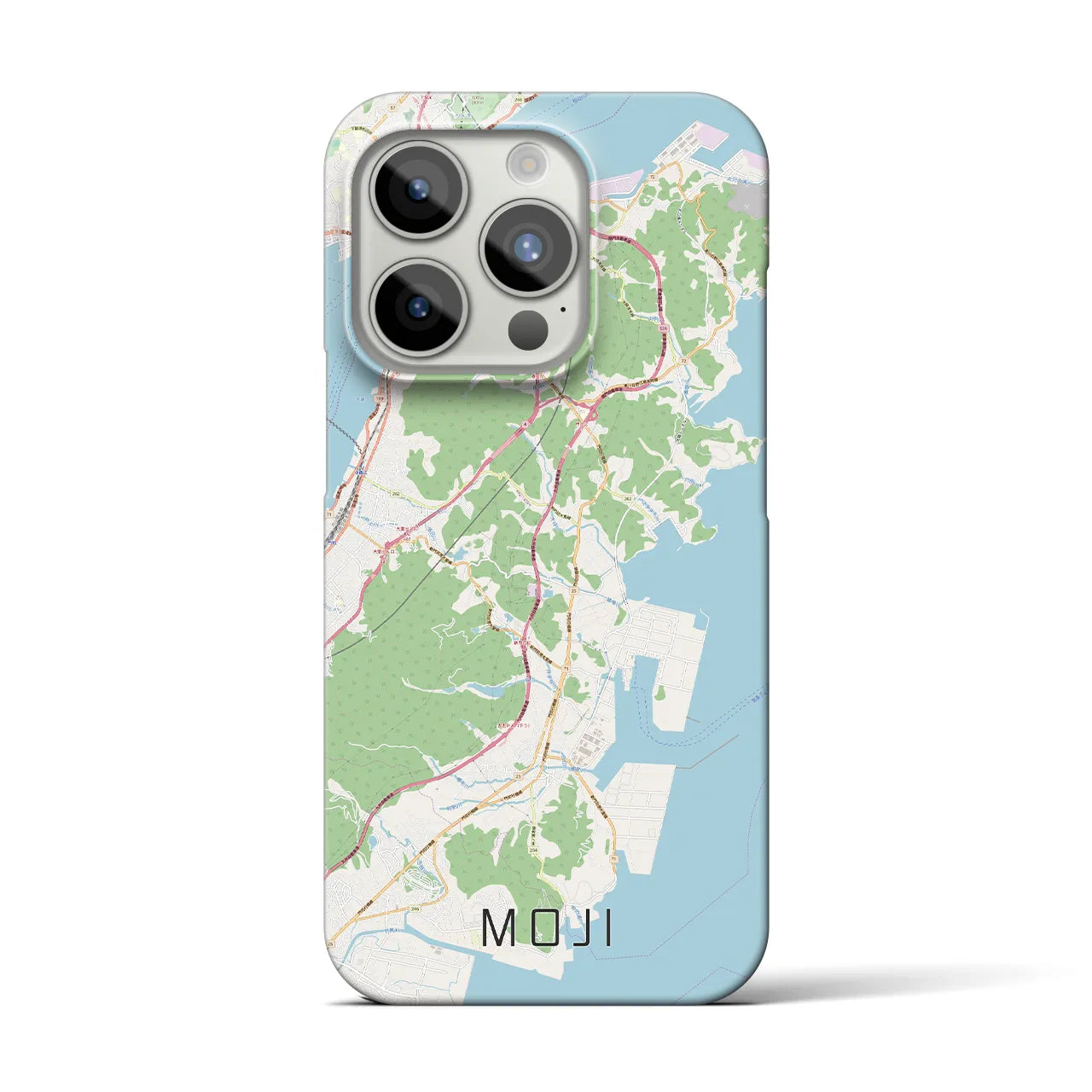 【門司】地図柄iPhoneケース（バックカバータイプ・ナチュラル）iPhone 15 Pro 用