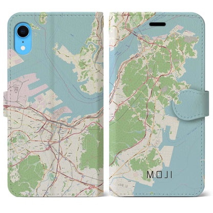 【門司（福岡県）】地図柄iPhoneケース（手帳タイプ）ナチュラル・iPhone XR 用