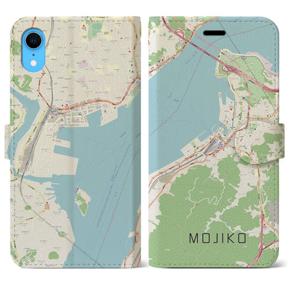 【門司港（福岡県）】地図柄iPhoneケース（手帳タイプ）ナチュラル・iPhone XR 用