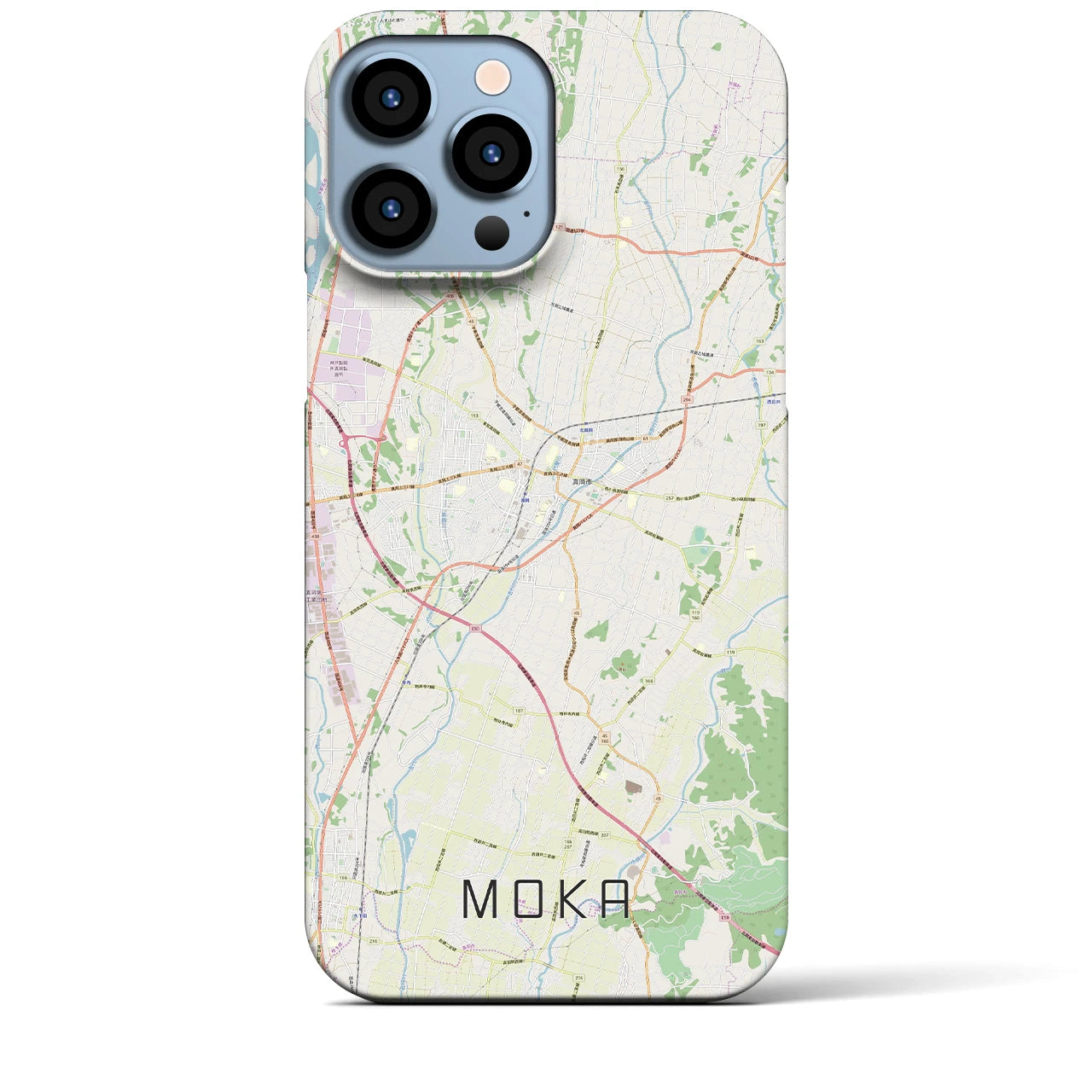 【真岡】地図柄iPhoneケース（バックカバータイプ・ナチュラル）iPhone 13 Pro Max 用