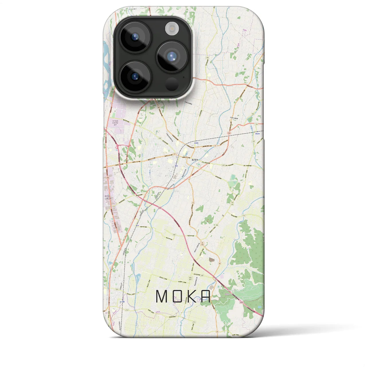【真岡】地図柄iPhoneケース（バックカバータイプ・ナチュラル）iPhone 15 Pro Max 用