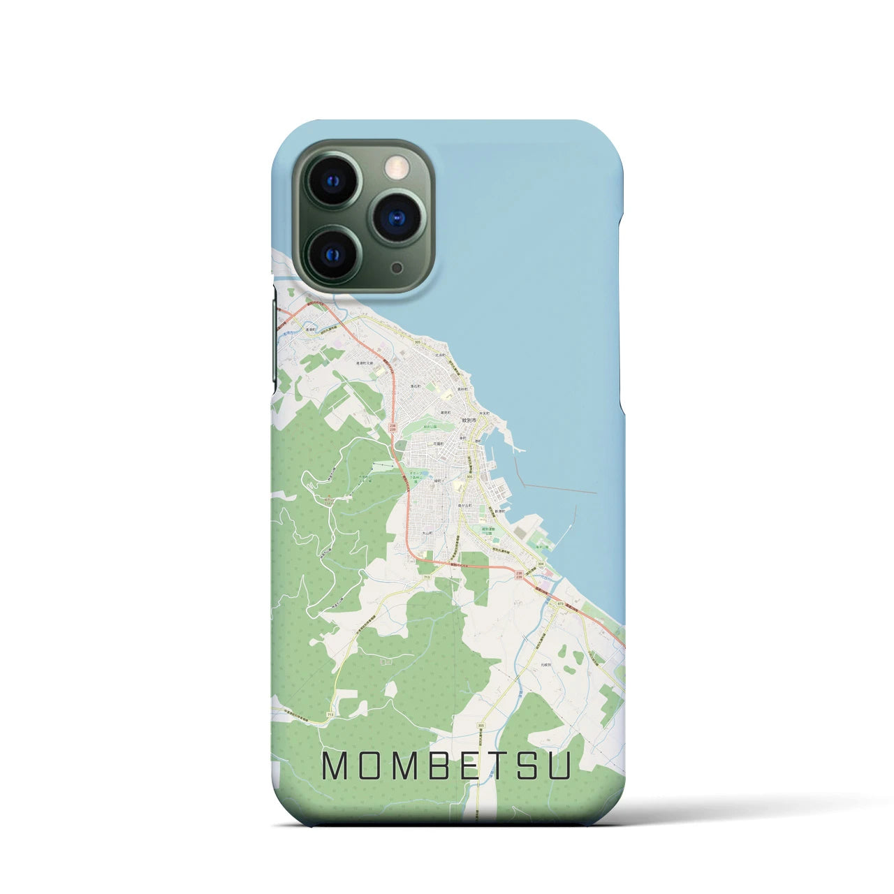 【紋別】地図柄iPhoneケース（バックカバータイプ・ナチュラル）iPhone 11 Pro 用