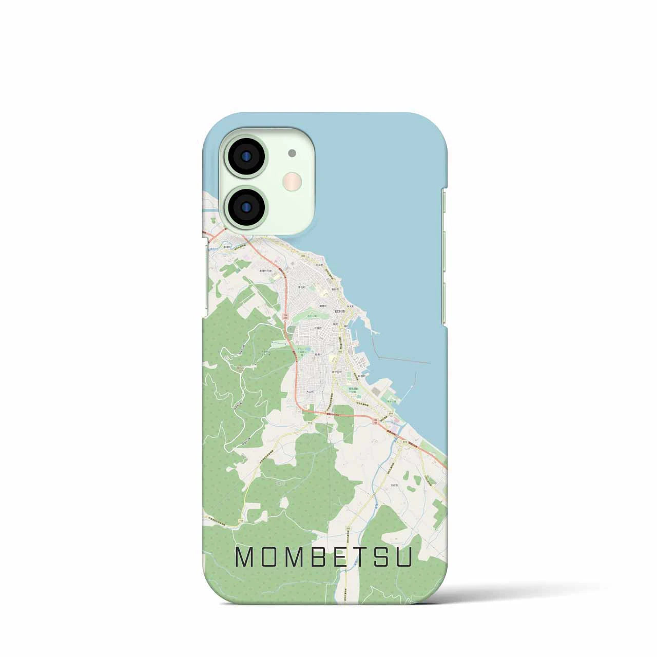 【紋別】地図柄iPhoneケース（バックカバータイプ・ナチュラル）iPhone 12 mini 用