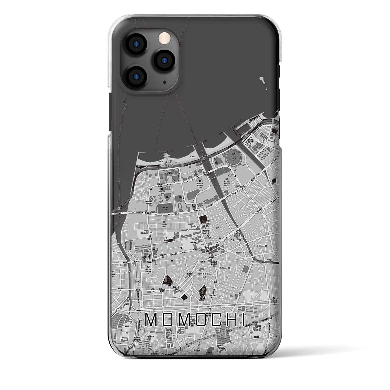 【百道】地図柄iPhoneケース（クリアタイプ・モノトーン）iPhone 11 Pro Max 用