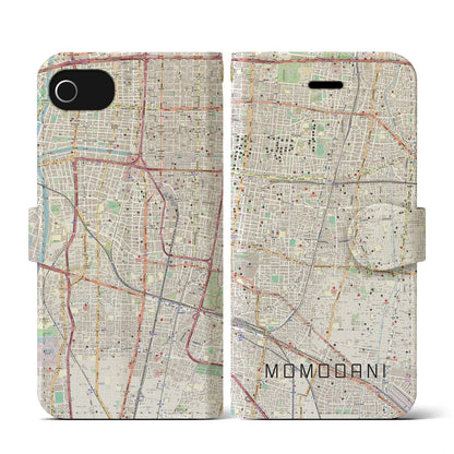 【桃谷（大阪府）】地図柄iPhoneケース（手帳タイプ）ナチュラル・iPhone SE（第3 / 第2世代） / 8 / 7 / 6s / 6 用