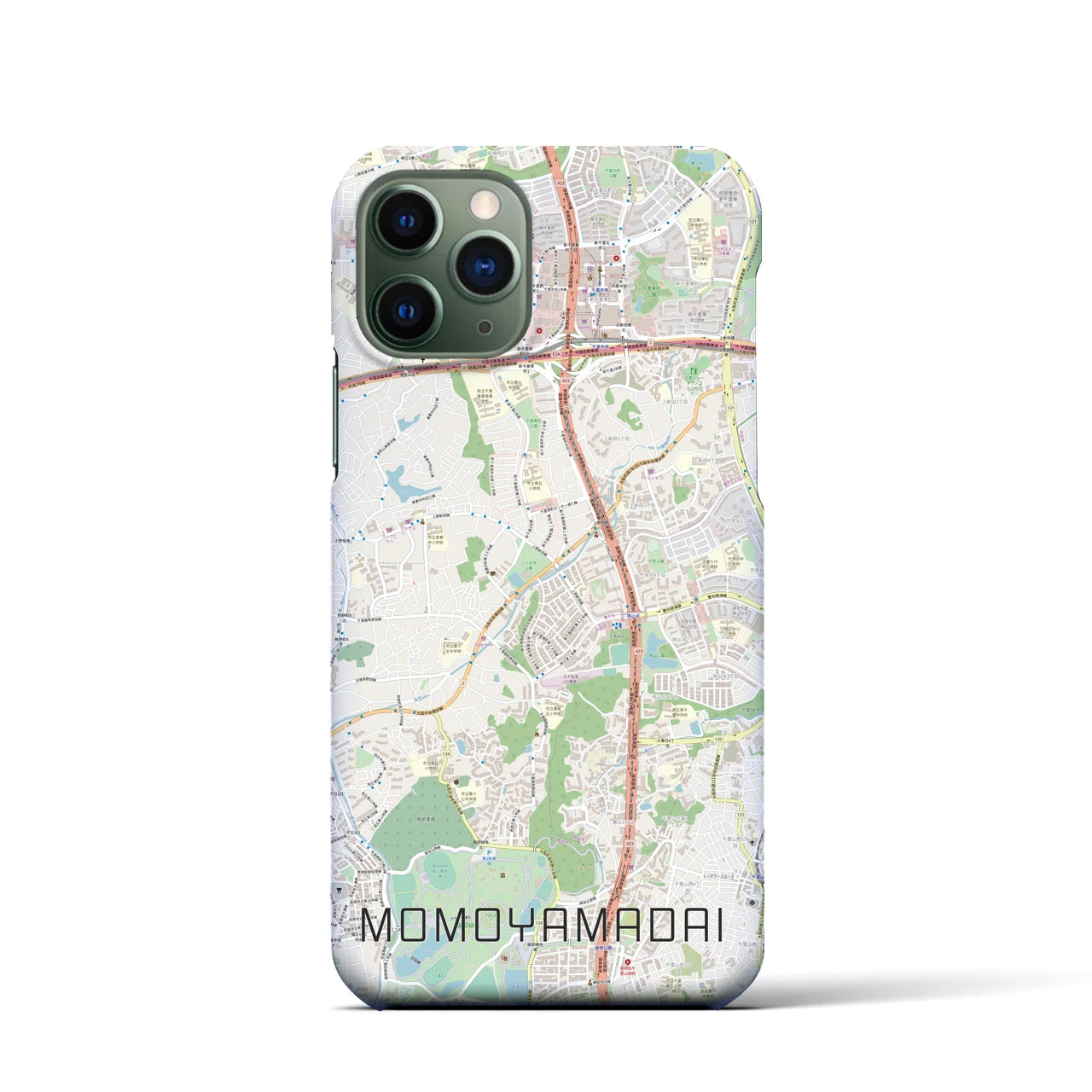 【桃山台】地図柄iPhoneケース（バックカバータイプ・ナチュラル）iPhone 11 Pro 用