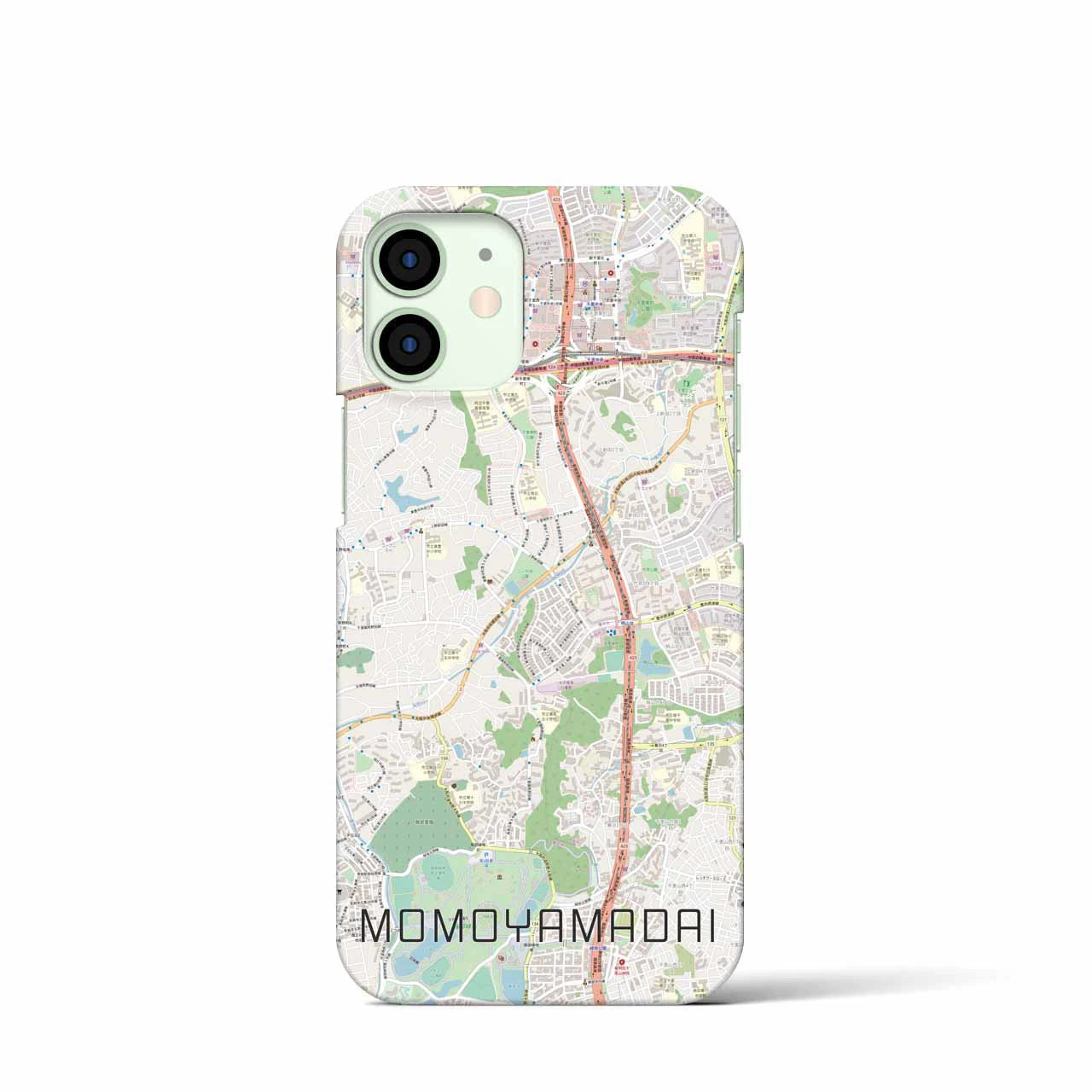 【桃山台】地図柄iPhoneケース（バックカバータイプ・ナチュラル）iPhone 12 mini 用