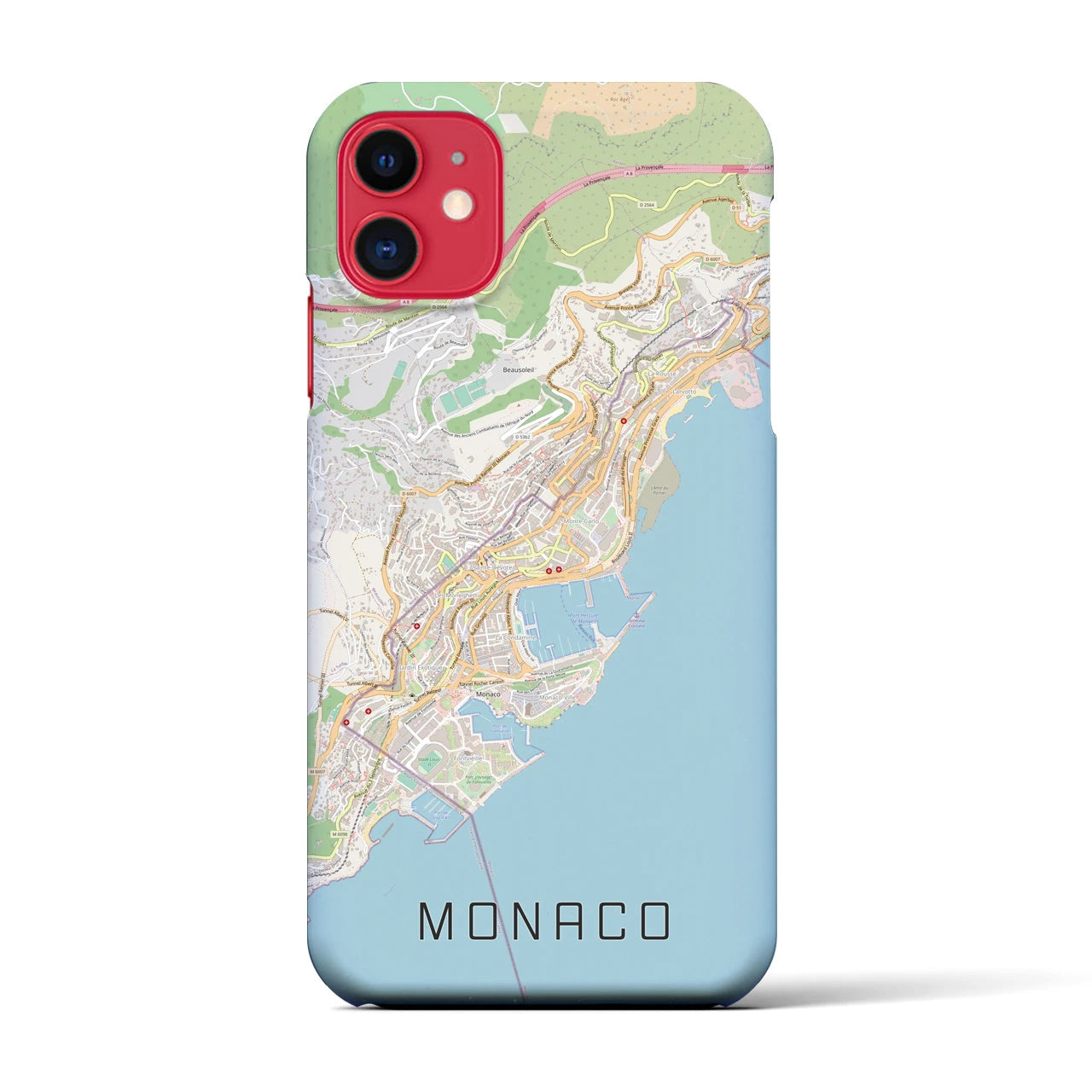 【モナコ】地図柄iPhoneケース（バックカバータイプ・ナチュラル）iPhone 11 用