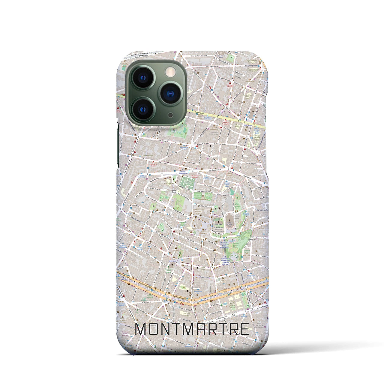 【モンマルトル】地図柄iPhoneケース（バックカバータイプ・ナチュラル）iPhone 11 Pro 用