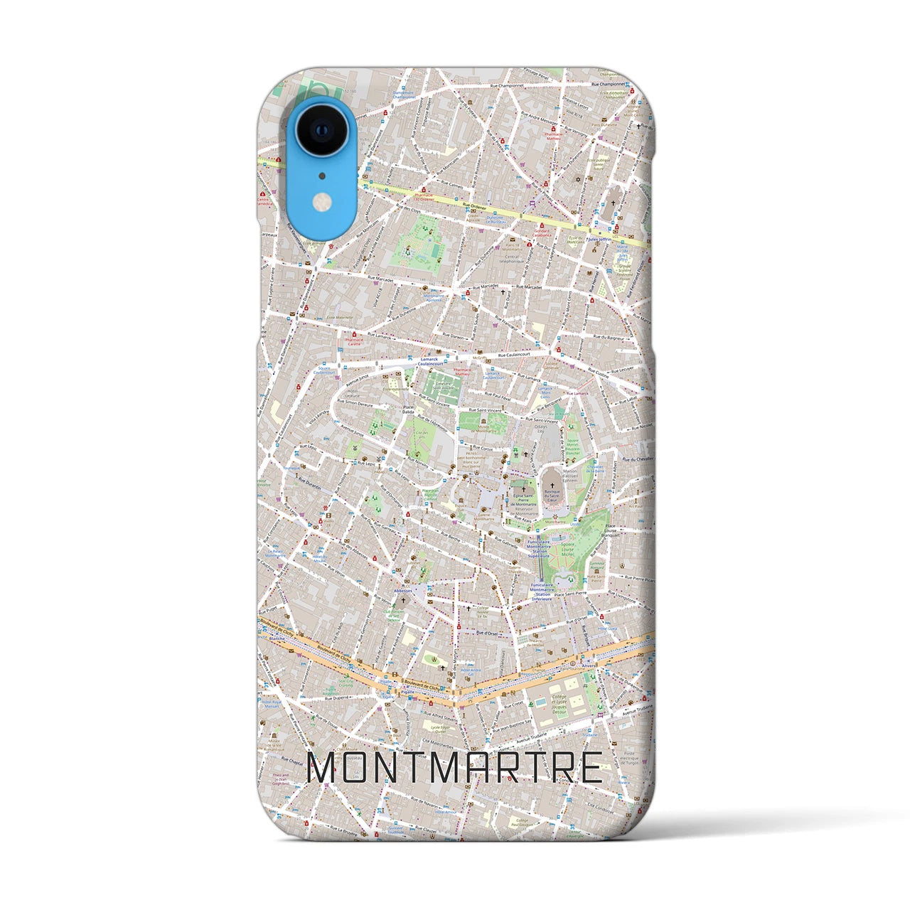 【モンマルトル】地図柄iPhoneケース（バックカバータイプ・ナチュラル）iPhone XR 用