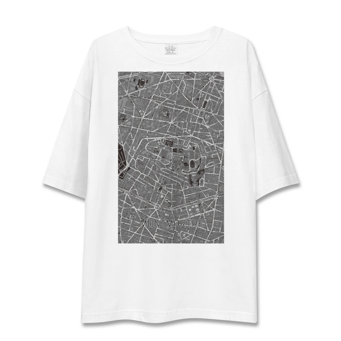 【モンマルトル（フランス）】地図柄ビッグシルエットTシャツ